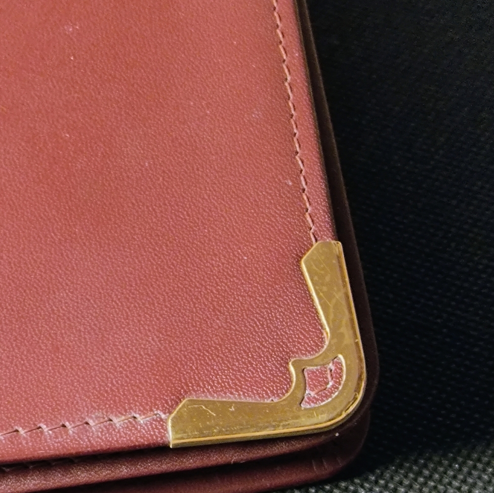 Cartier Authentic Burgundy Leather Clutch Wristlet with Gold Accents - Picture 4 of 16